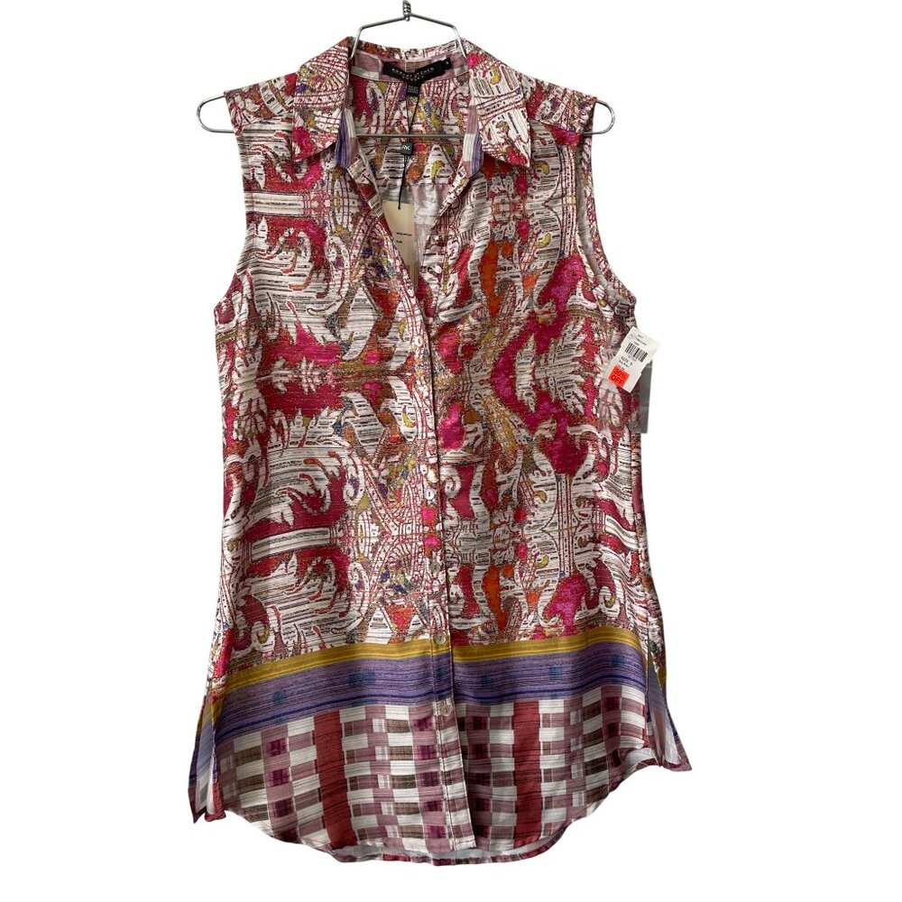 Vintage Y2K Robert Kitchen Button Front Tunic Shirt Size Small Deadstock NEW